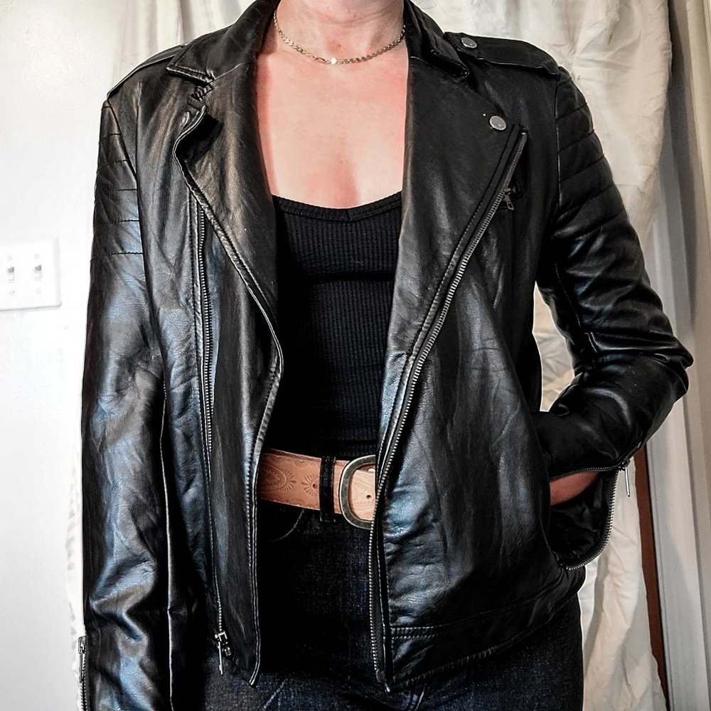 DKNY Women's Leather Jacket | Size XS